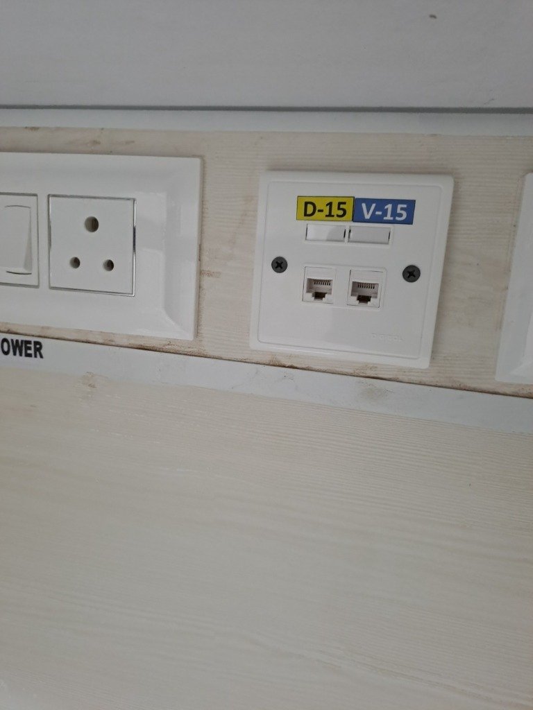 Structured Data and Voice Desk Faceplate with Dual RJ45 Keystones